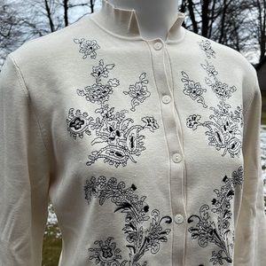 Spenser Jeremy silk/cotton embroidered sweater L-XL